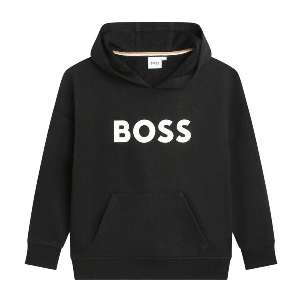 Boss Childrens/Kids Print Logo Hoodie / Black